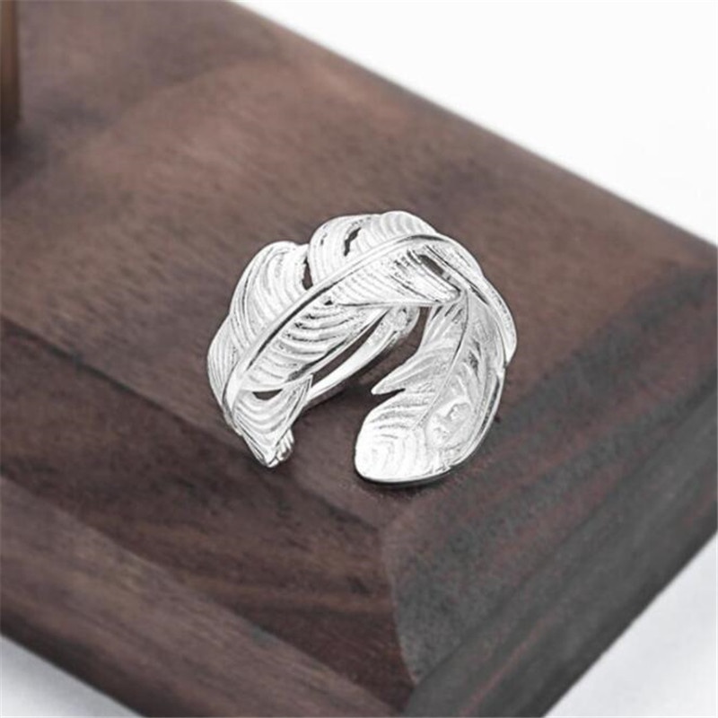Nhẫn Mạ Bạc 925 Hình Lông Vũ Thời Trang R202