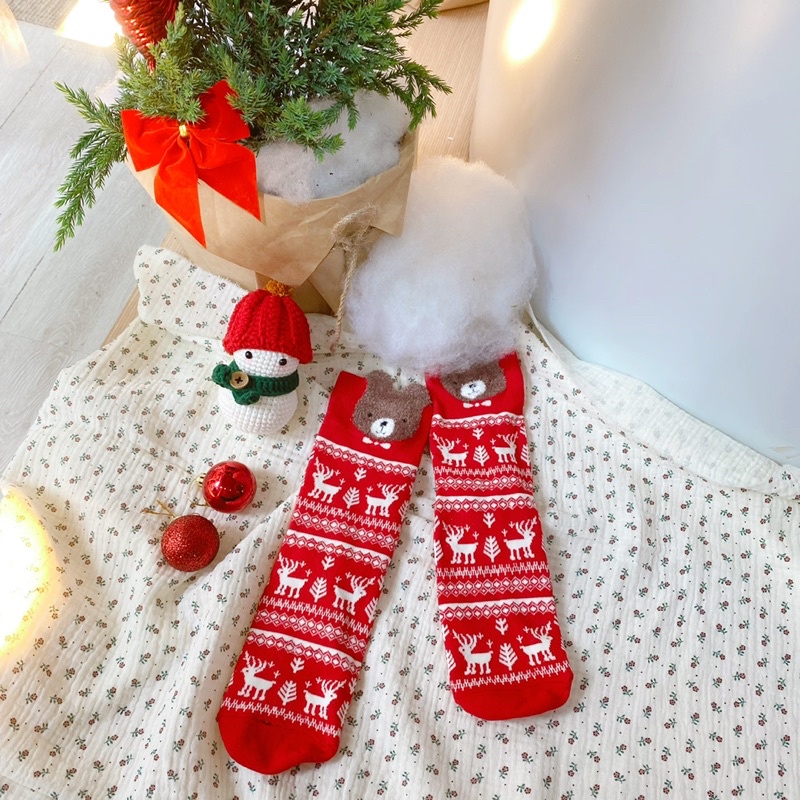 Vớ Giáng Sinh Cho Bé Mick And Milk 3,4,5,6,7,8,9,10 Tuổi Tất Dài Giữ Ấm Bé Trai Bé Gái Hình Noel Dễ Thương