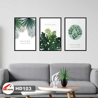 Bộ 3 Tranh Lá Cây HD103 | Tranh Canvas Cao Cấp | Tranh Phòng Khách | Tranh Treo Tường