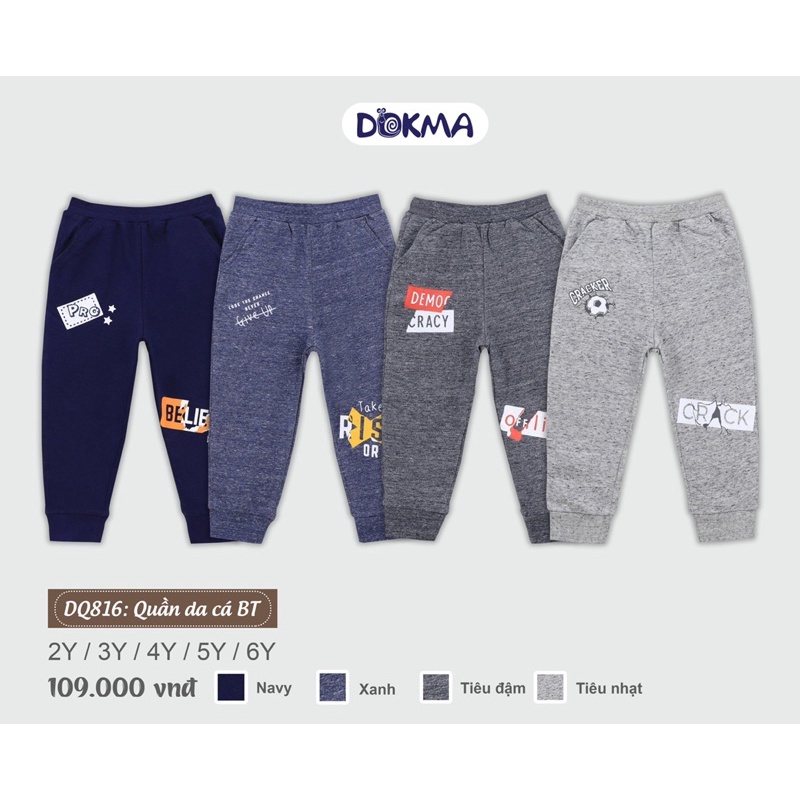 Quần dài cotton da cá bé trai 2-6 tuổi