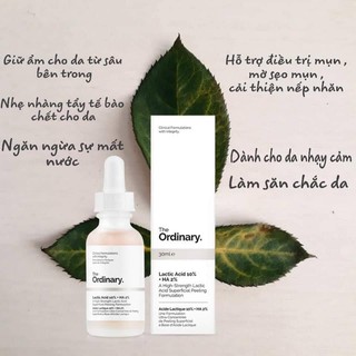 Tinh chất tẩy tế bào chết + cấp nước the ordinary lactic acid 10% + ha