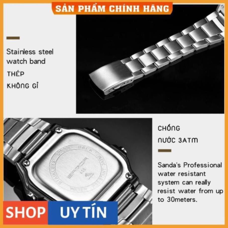 Đồng hồ Nam SANDA JAPAN LUXIS Dây Kim Loại - Siêu chống nước - Chuẩn bền Quân Đội vi.emvuong_1951 - vb14s
