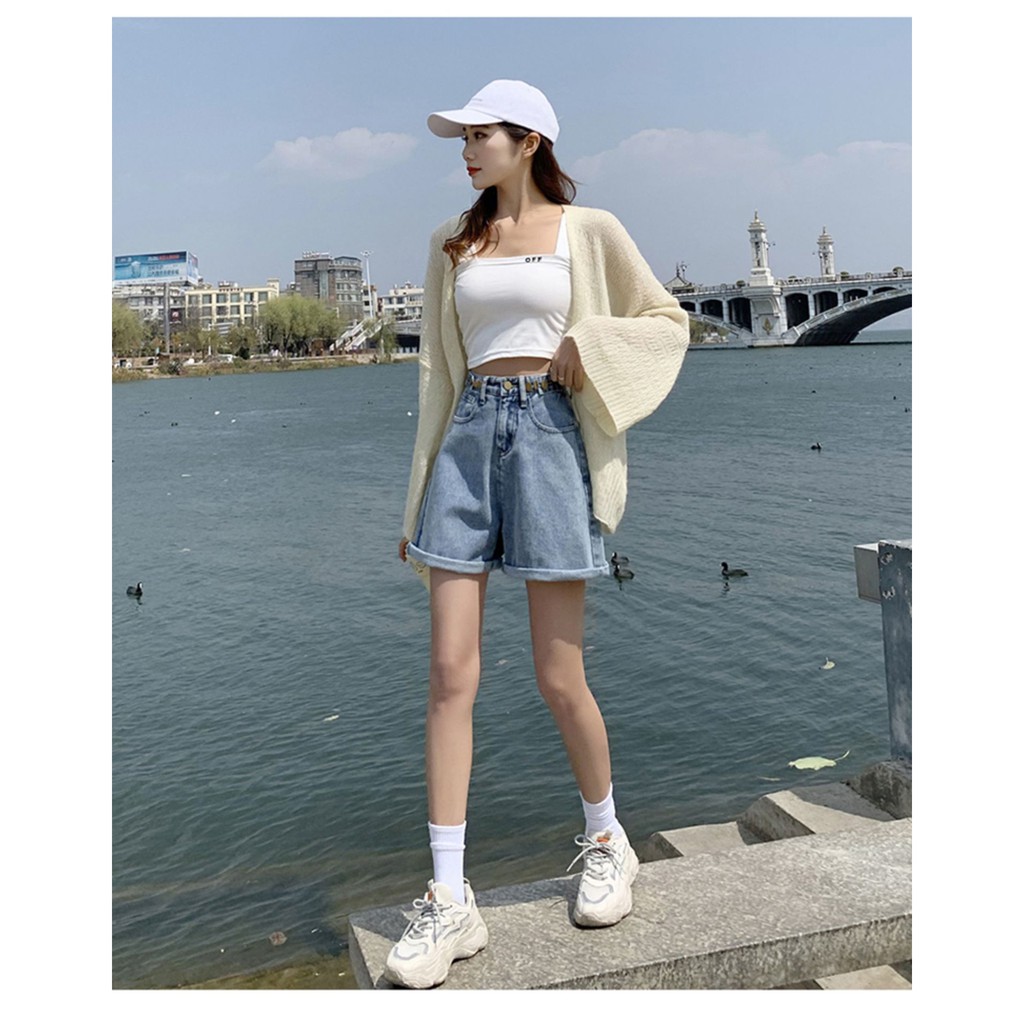 [ DỮ DẰNG ] QUẦN JEAN NGỐ LỬNG NỮ TRƠN CẠP CHỈNH LAI CUỐN MÀU XANH NHẠT CAO CẤP UTI PHONG CÁCH, FORM RỘNG THOẢI MÁI