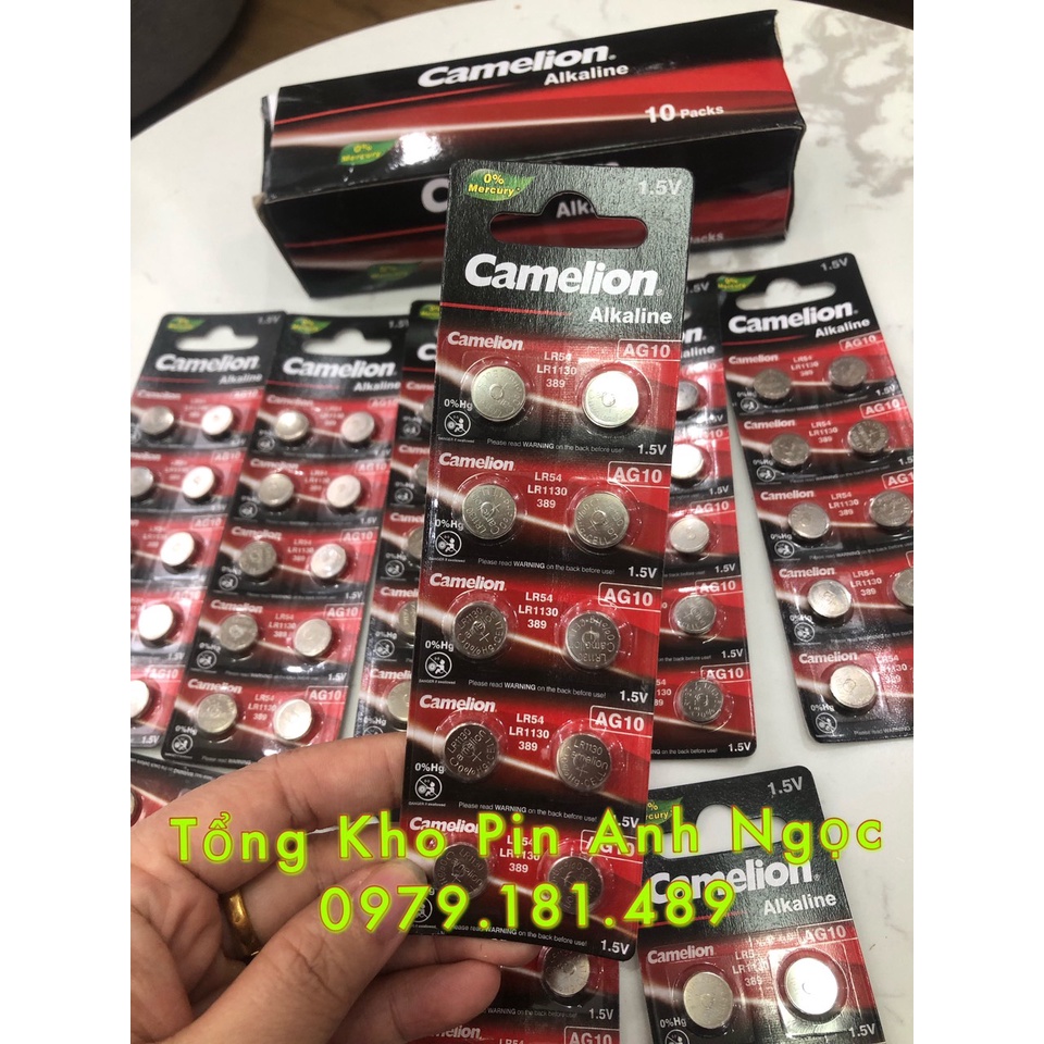 Vỉ 10 Viên Pin AG10 / LR54 /LR1130 /389/SR54W dùng cho máy trợ thính máy tính Casio