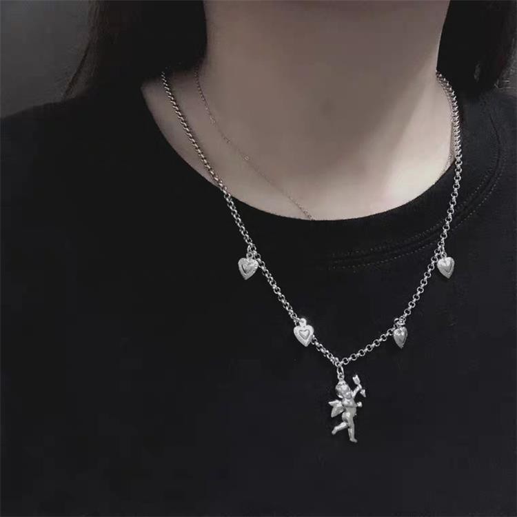 Dây chuyền nữ mặt Thiên Thần Tình Yêu Cupid &amp; trái tim cực đẹp