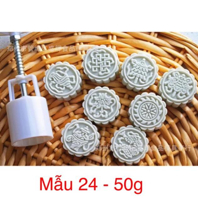 Khuôn trung thu lò xo mẫu 2018 - 8 mặt 50g mẫu 24