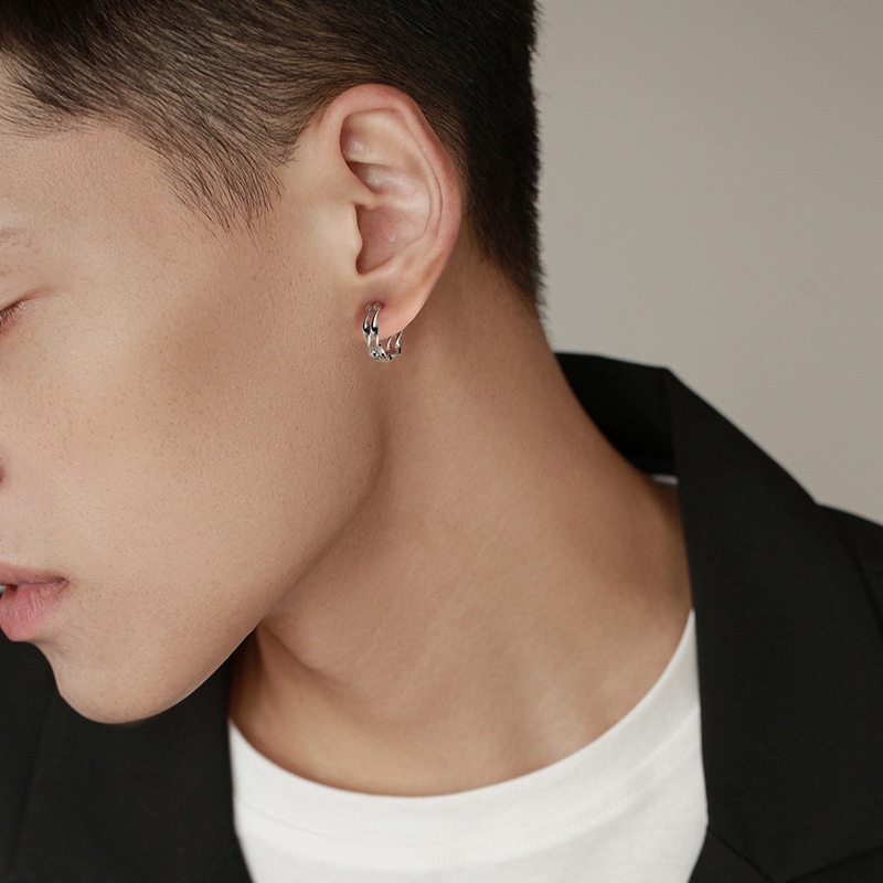 Bông Tai S925 Phong Cách Hip Hop Âu Mỹ Độc Đáo Thời Trang Cho Nam Và Nữ F834