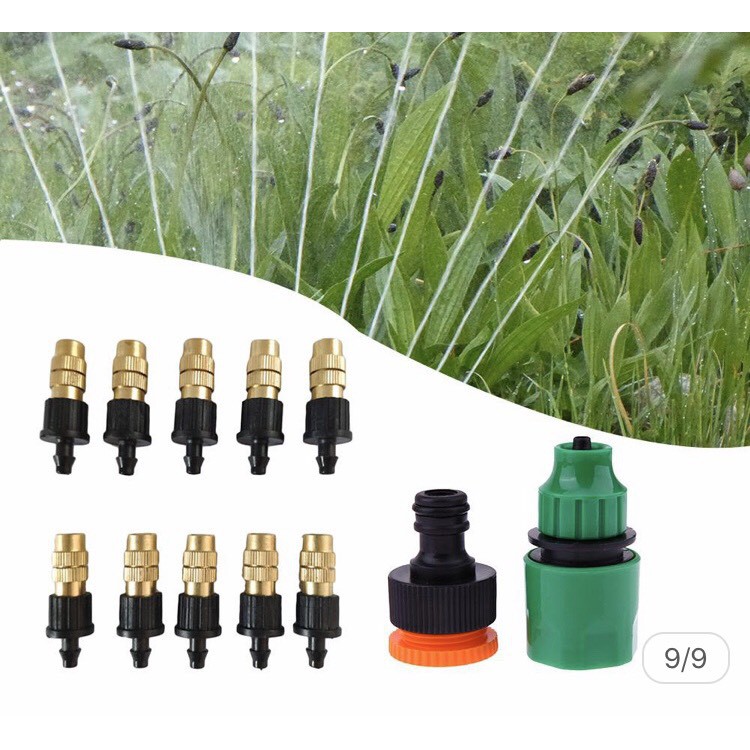 [Mã LIFEXANH24 giảm 10% đơn 99K] Bộ KIT Phun Sương Tưới Cây 10 Béc Bằng Đồng Cao Cấp Tưới Lan, Cây Cảnh kèm đủ phụ kiện