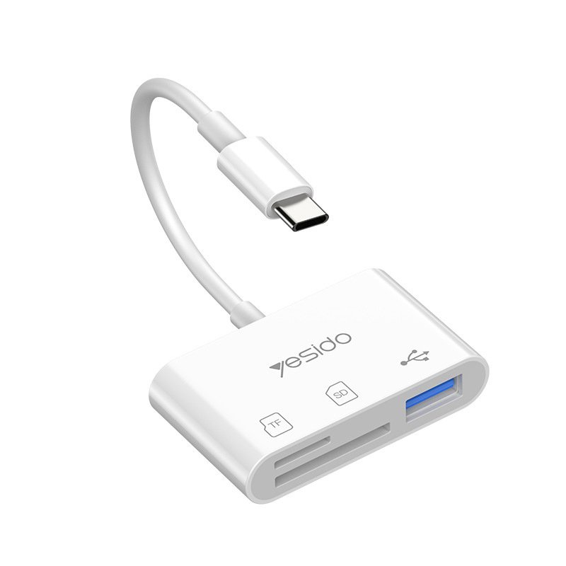 ĐẦU ĐỌC THẺ NHỚ TF / SD / USB OTG 3.0 ĐẦU TYPE-C YESIDO GS16
