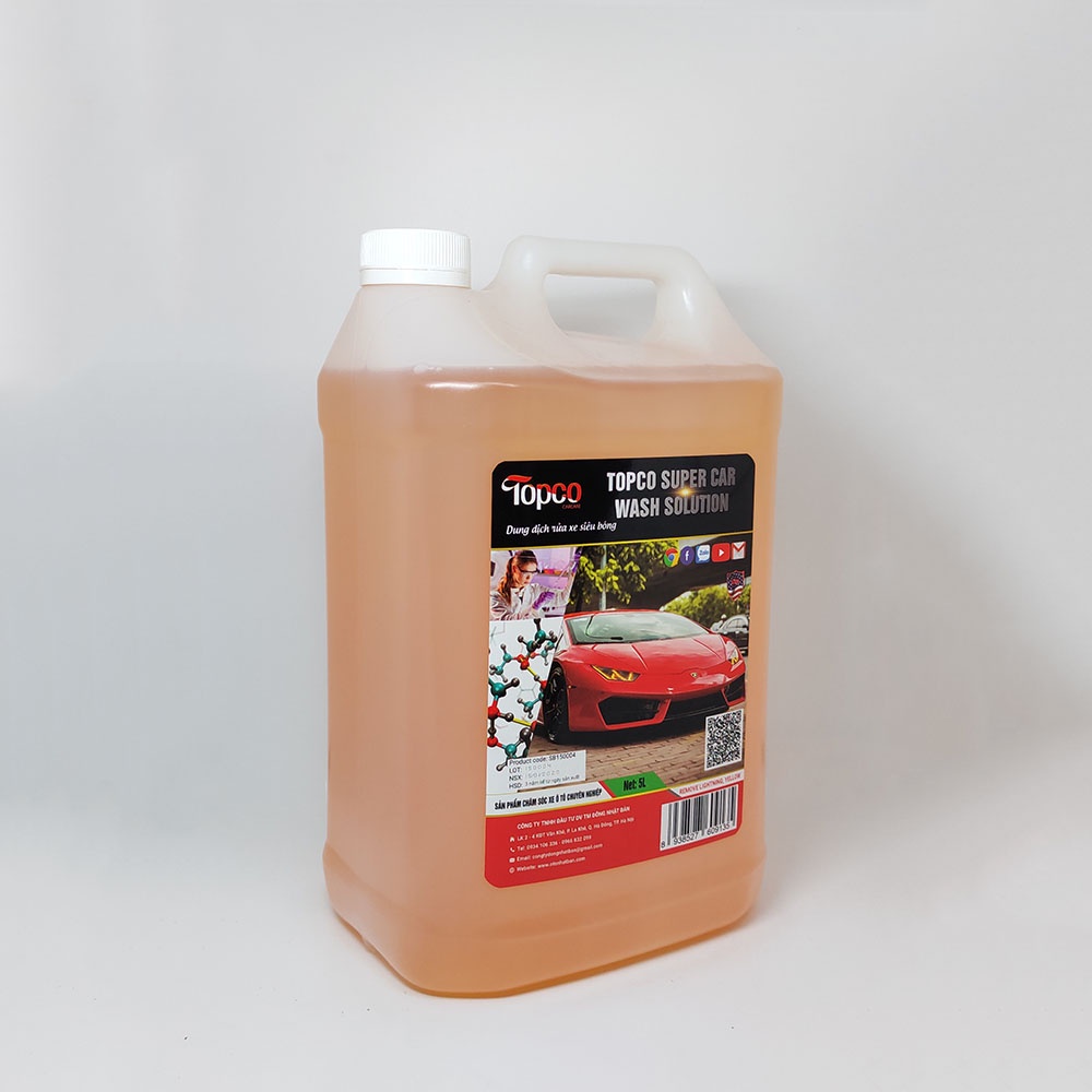 Nước rửa xe bọt tuyết siêu bóng, tạo hiệu ứng lá sen Topco chống bám nước sơn xe 5 lít Nhật Bản Mart