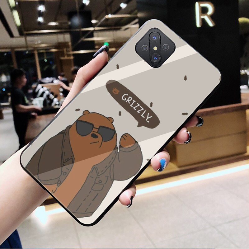 2021 Boutique Phone Case Redmi Note 8 8T 9 Xiao Mi 8 9 F1 A1 5X A2 6X Pro Max Glass case We bare bears