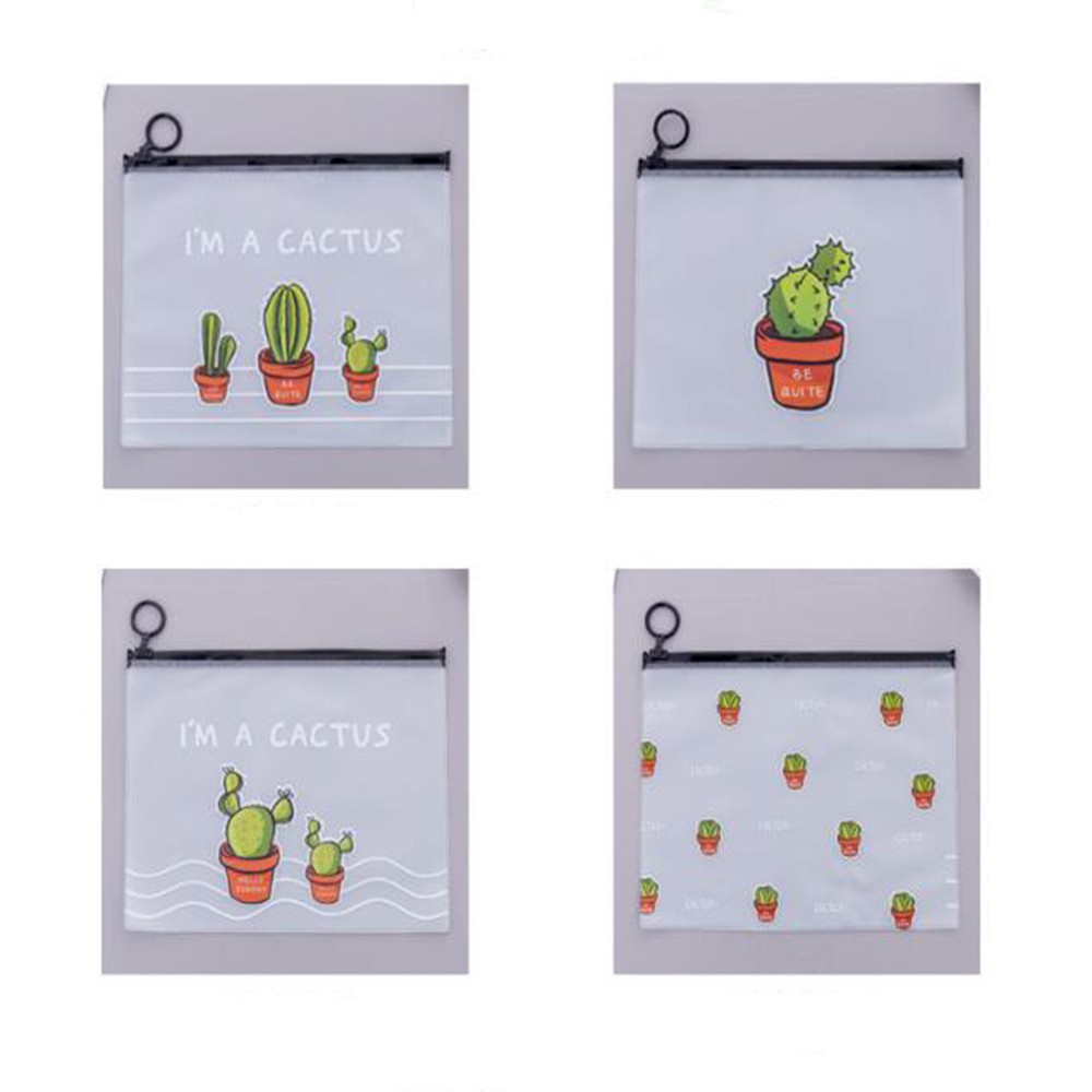 Túi Đựng Bút Trong Suốt In Hình Dễ Thương