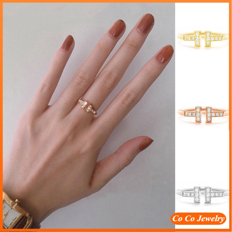 Nhẫn Hở Mạ Vàng 18K Đính Đá Zircon Sang Trọng