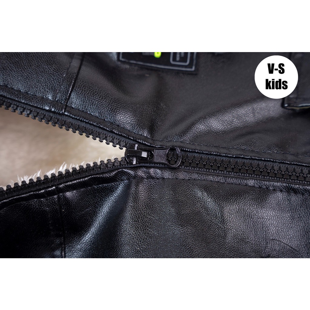 Áo khoác da lót lông cho bé trai, bé gái siêu mềm K078