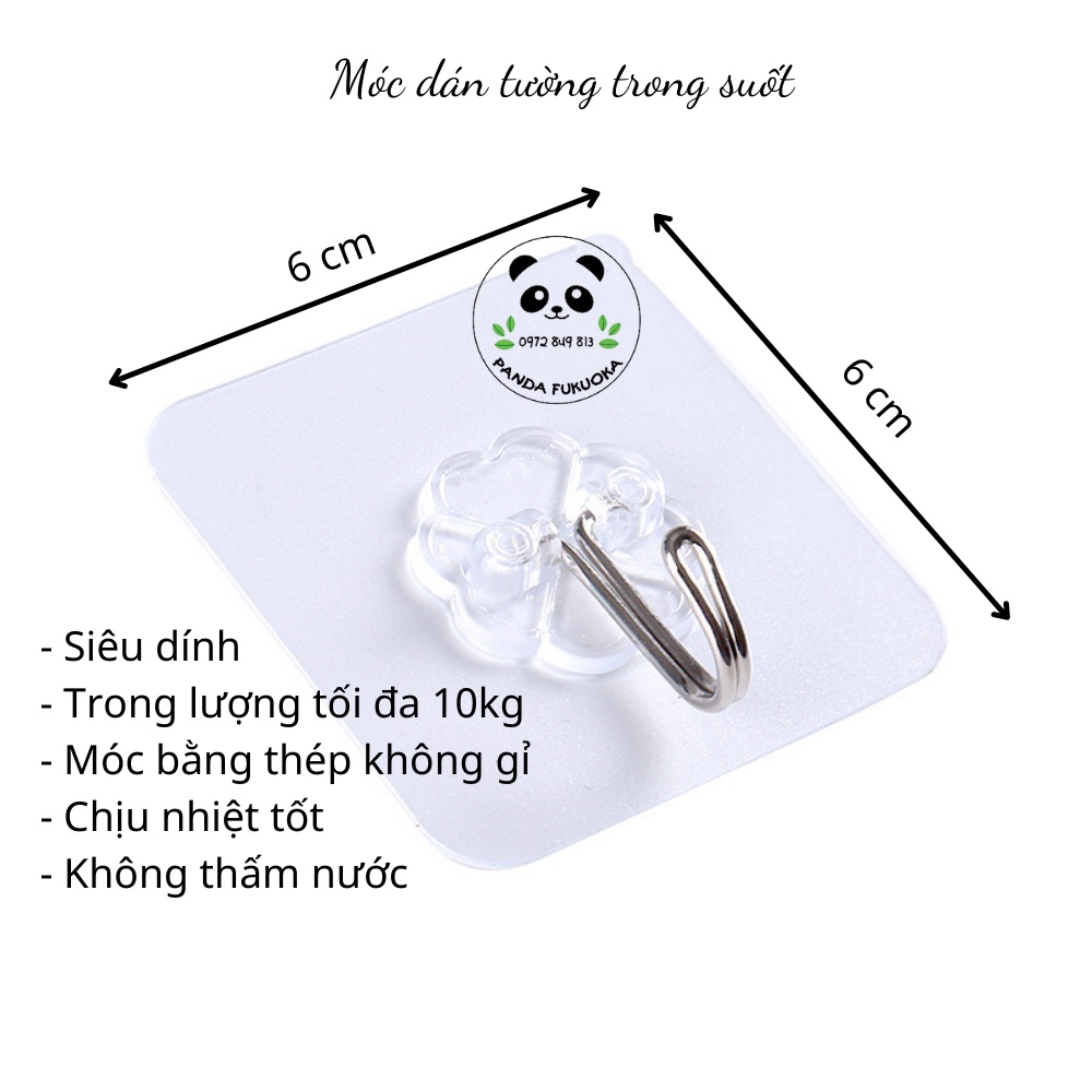 Móc dán tường chịu lực siêu dính trong suốt inox siêu chắc siêu bền MD01 - Panda Fukuoka