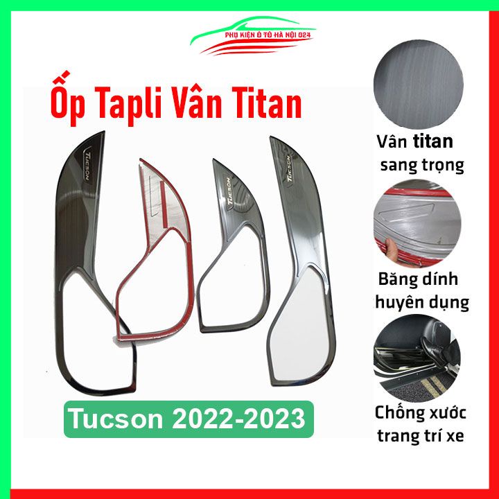 Bộ ốp tapli Tucson 2022-2023 vân titan chống xước va đập khi mở cửa và làm đẹp xe