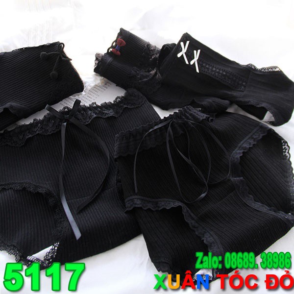 SỈ ZALO RẺ HƠN NHIỀU_ Quần Lót 5 Kiểu Đen Có Nơ Mới Cực Xịn 5117