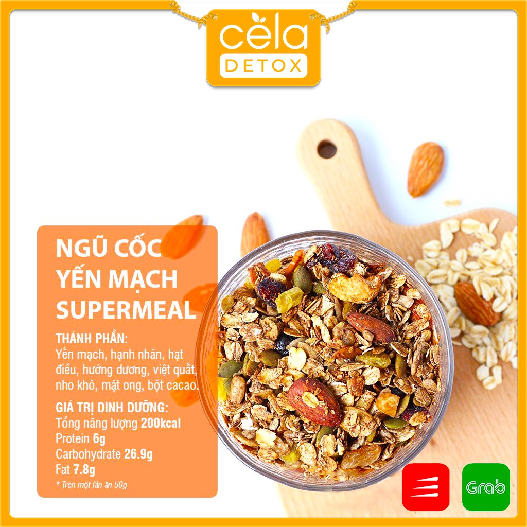 Ngũ cốc yến mạch Granola 7 loại hạt, ngũ cốc giảm cân không đường, giảm mỡ - Cela detox