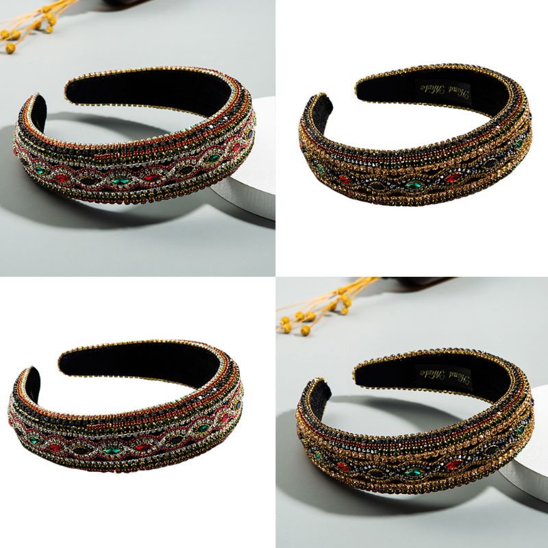 Cài Tóc Đính Đá Pha Lê Nhiều Màu Phong Cách Retro Sang Trọng Cho Nữ