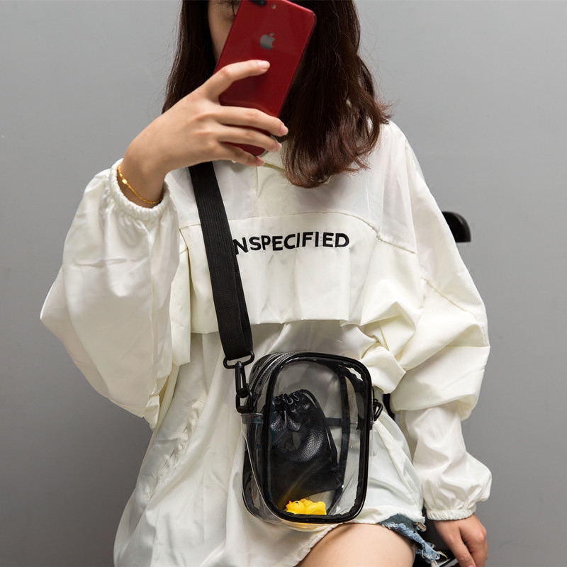 Ielgy Outing Túi Đeo Chéo Vai Bằng PVC Đa Chức Năng Hàn Quốc