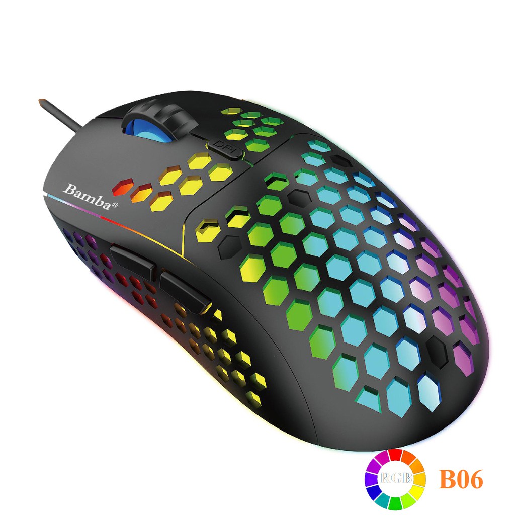 Chuột gaming có dây Led RGB siêu đẹp - Mouse B6 có Led RGB