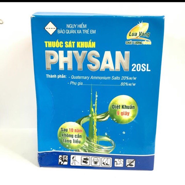 1 hộp 10 gói dung dịch sát khuẩn, trừ nấm bệnh cho cây trồng Physan