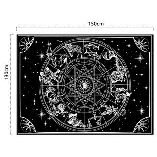 Khăn trải bài thảm treo tường Tarot 12 Cung hoàng đạo Zodiac 150x130