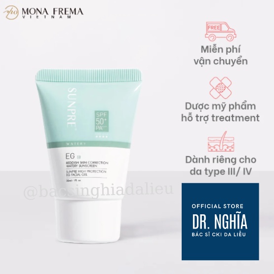 KCN KEM CHỐNG NẮNG MẪU MỚI MONA SUNPRE FREMA HIGH PROTECTION VÀNG AAL / XANH EG/ TÍM EP