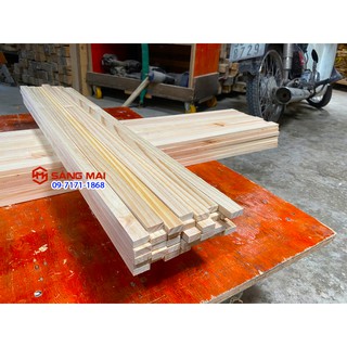 Thanh gỗ thông 1cm x 2cm x dài 50cm + láng mịn 4 mặt