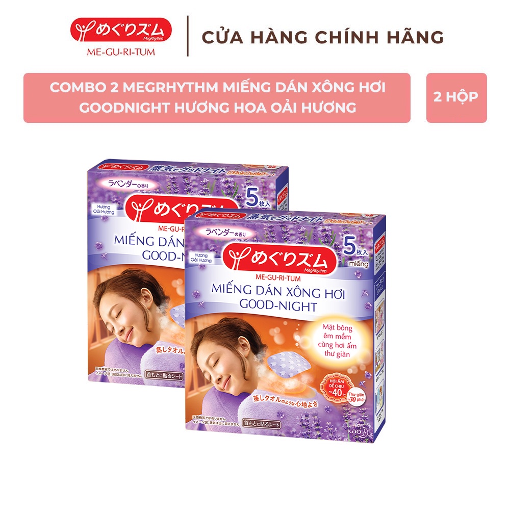 [Mã FMCGKAO52 giảm 8% đơn 250k] Combo 2 MegRhythm Miếng Dán Xông Hơi Goodnight đủ hương 5 Miếng/ Hộp