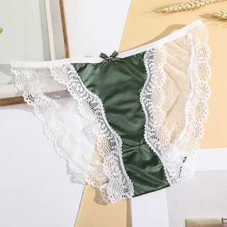 Quần lót lụa satin phối ren gợi cảm 2312