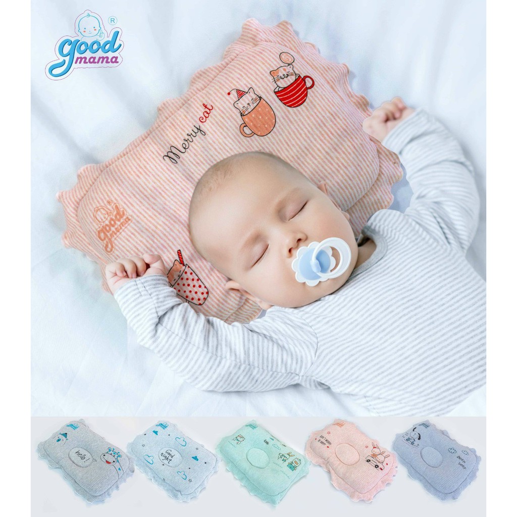 Gối xô Chống Bẹp Đầu sơ sinh Goodmama hàng đẹp đạt chuẩn