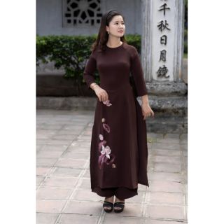 Sét áo dài đi chùa thêu cao cấp 🎗FREESHIP🎗áo dài đị chùa cao cấp đrpj giá rẻ