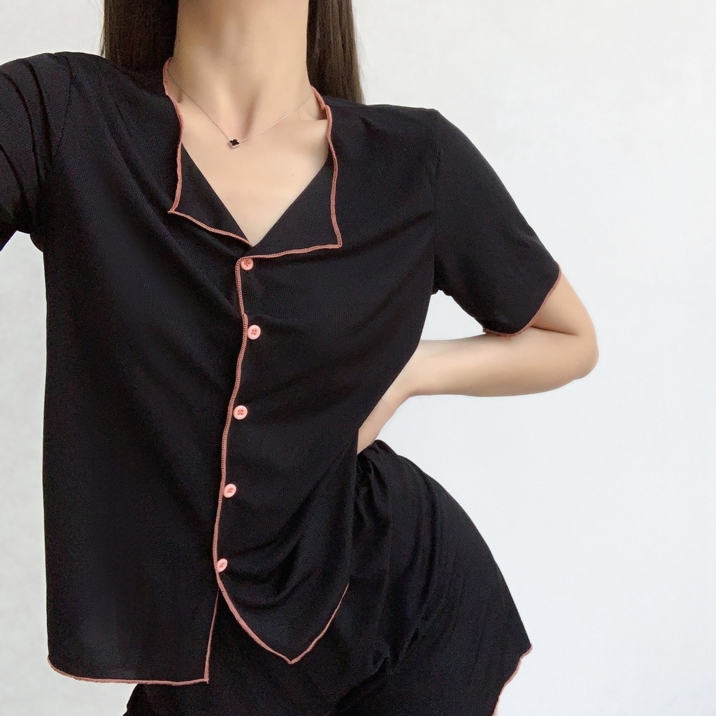 Bộ Đồ Ngủ Lụa Mỏng Tay Ngắn Dáng Rộng Phong Cách Thời Trang Hàn Quốc Có Size 4XL