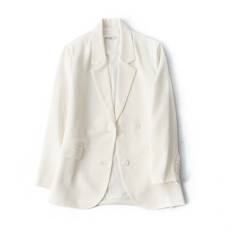 White Suit Jacket for Women Spring and Autumn Main Korean Student Temperamental Casual Fashion Loose Small British Style Small Suit