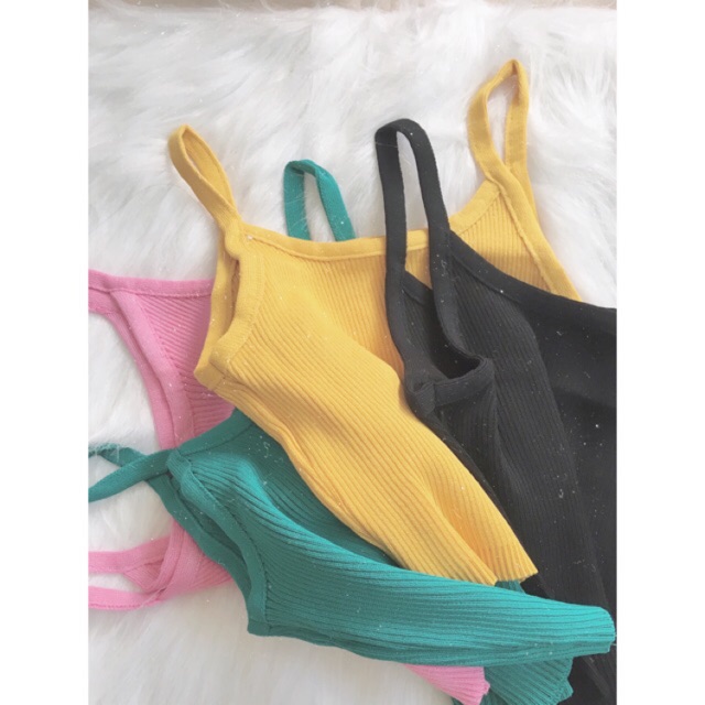 Áo dây croptop thun gân QC