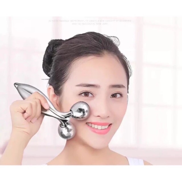 Cây Lăn Matxa 3D Xoay 360 độ Matxa vùng mặt giảm nếp nhăn cơ mặt và cổ