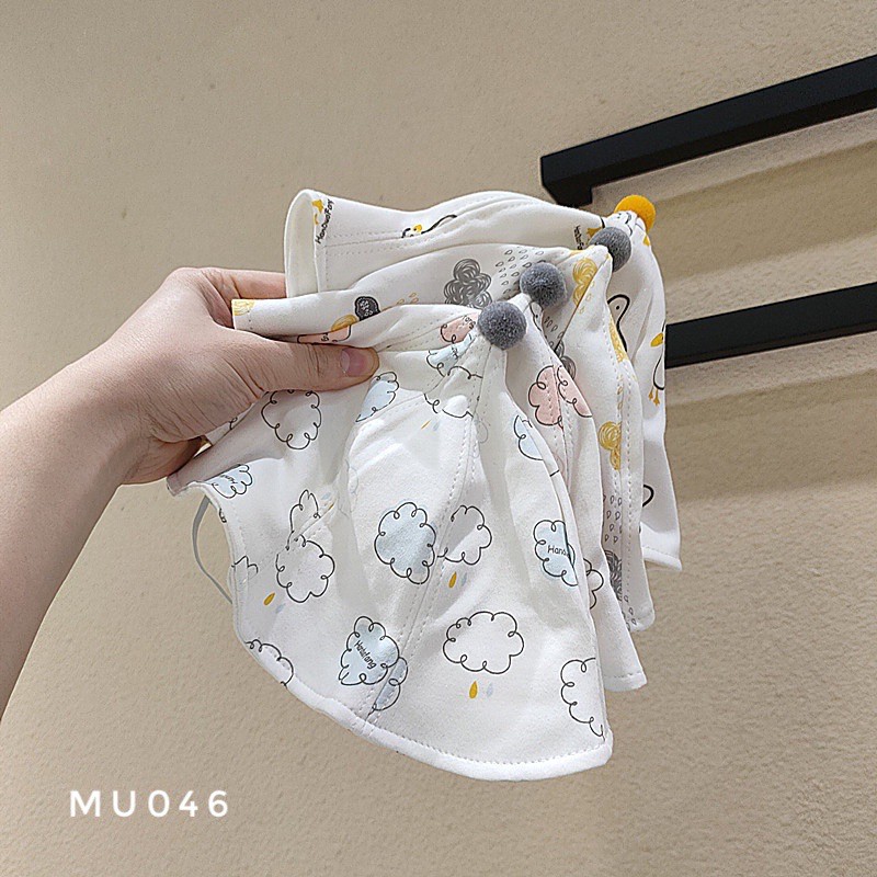 Mũ vải cục bông nhỏ có dây MU046 0-10m
