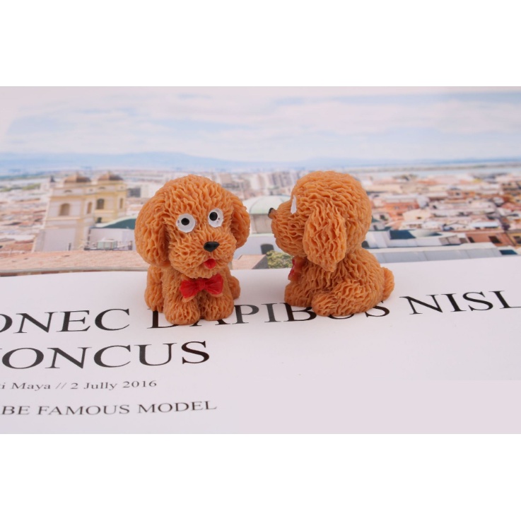 Tượng chó Poodle xinh xắn trang trí bàn làm việc, ô tô ...