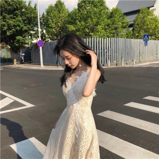 Đầm hai dây dáng xoè tiểu thư