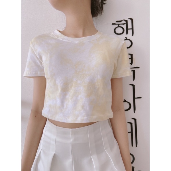 ÁO CROPTOP LOANG MÀU CỔ TRÒN