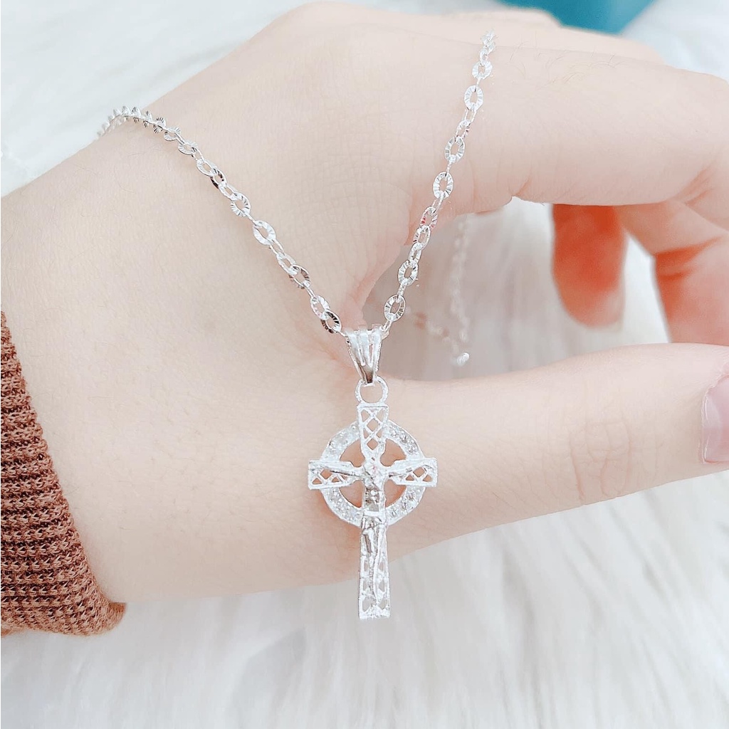 Dây chuyền thánh giá chất liệu bạc 925 cao cấp sáng bóng không rỉ