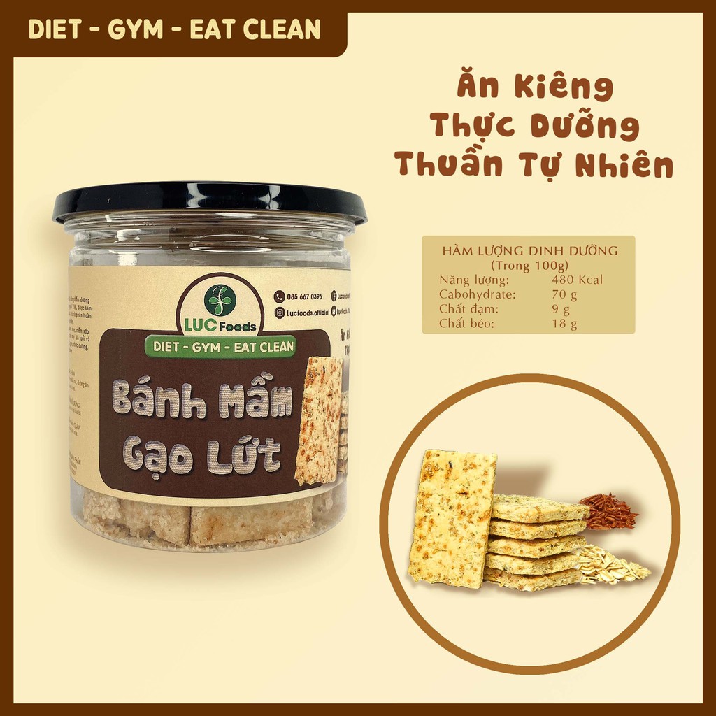 Bánh gạo lứt mầm LUCFOODS - Ăn kiêng, Thực dưỡng, Thuần tự nhiên (150g/300g/500g) | BigBuy360 - bigbuy360.vn