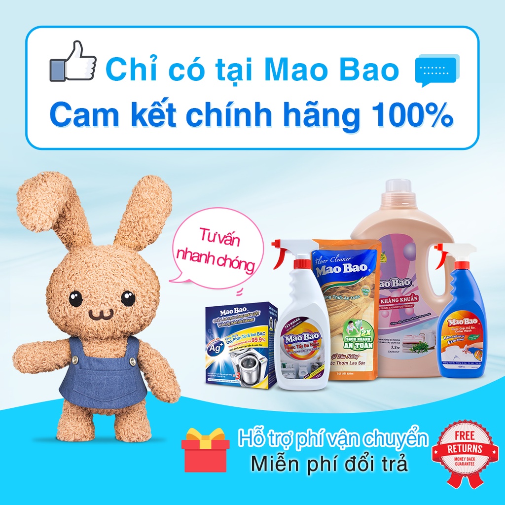 Combo 5 hộp Chất Vệ Sinh Lồng Máy Giặt Mao Bao 306g/hộp