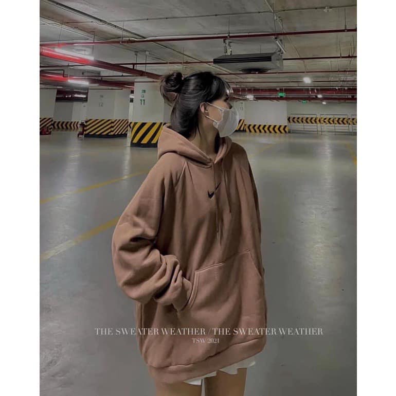 Áo hoodie nike nỉ có mũ DEGO Áo hoodie nam nữ dáng rộng mặc mùa đông style hàn quốc