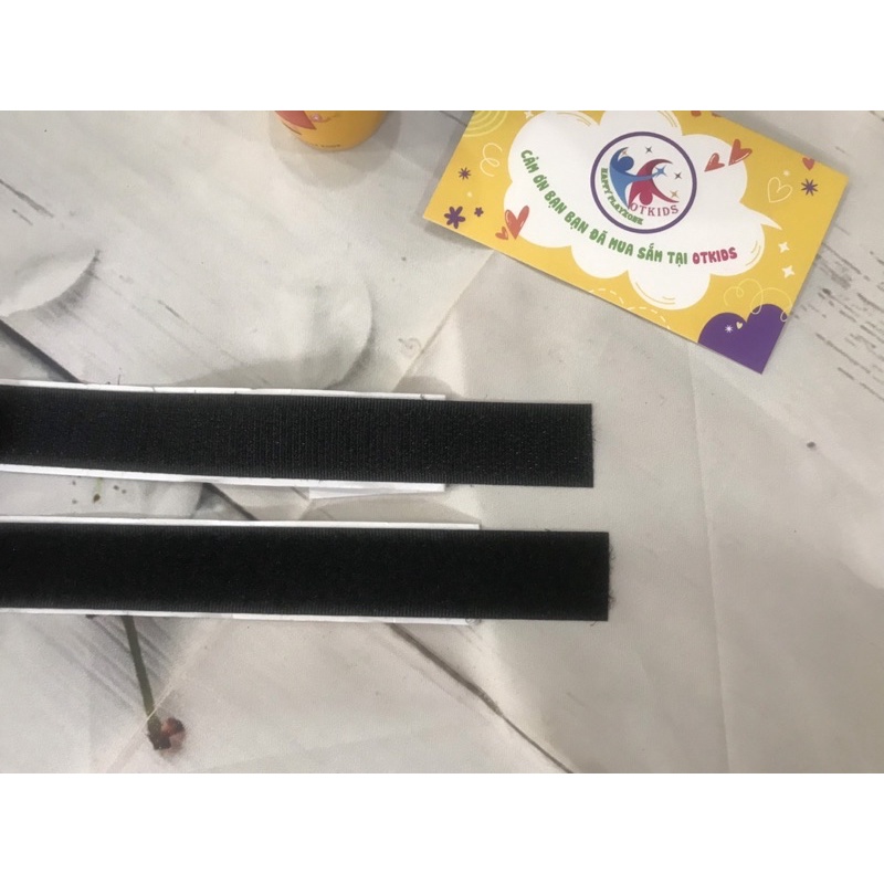 Combo 2 cuộn bông và gai 50m đai dán velcro có keo dán sẵn khổ 16mm