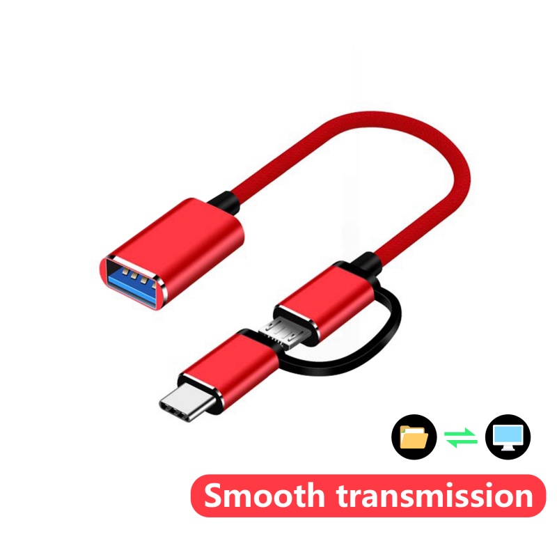 Dây Cáp Chuyển Đổi Dữ Liệu HdoorLink Type-C + Micro USB 2.0 OTG 2 Trong 1 Cho Điện Thoại/Máy Tính Bảng/Ổ Đĩa U/Macbook | BigBuy360 - bigbuy360.vn