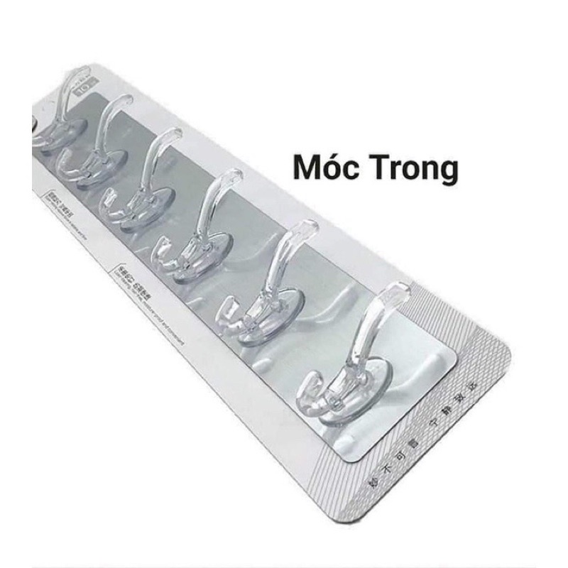 Móc dán tường- Thanh treo tường chịu lực 6 móc trong xuốt cố định