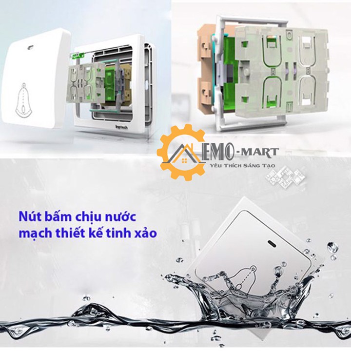 ⚡️𝗕𝗛 𝟭𝟮 𝗧𝗛𝗔́𝗡𝗚⚡️ Chuông cửa không dây cao cấp LINPTECH G1 ⚡️ Chống nước - Có thể học lệnh hoặc xóa mã - Tần số 433Mhz