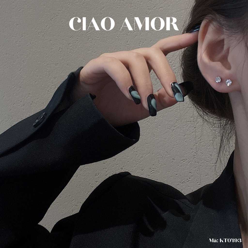 Set khuyên tai nụ vòng S01 đơn giản basic Trang sức Ciao Amor - KT0493